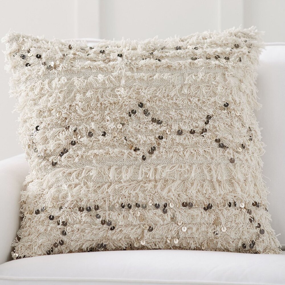 Pottery Barn Moroccan Wedding Pillow Cover 24" square EUC